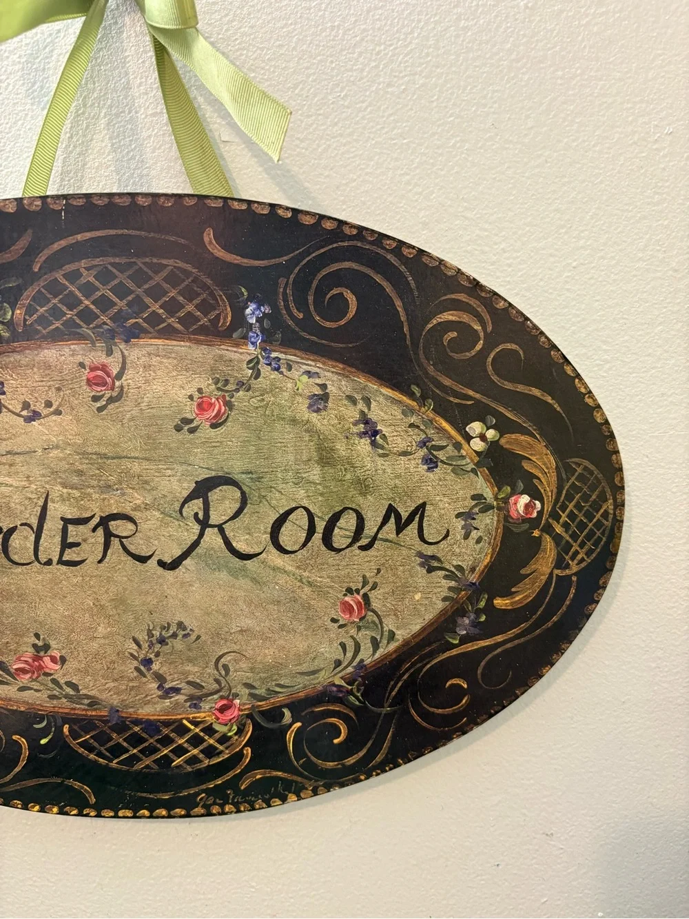 Powder Room Oval Wall Sign